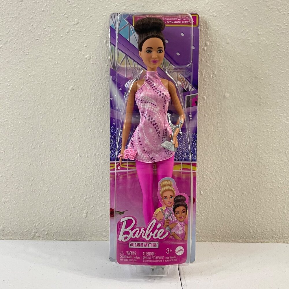 Barbie Ice Skater Doll With Trophy Pink Outfit & Accessories, New - Picture 4 of 9